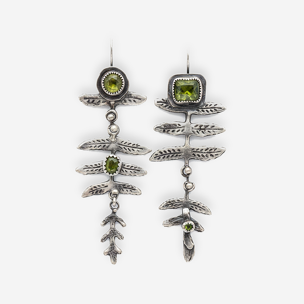 Opaline Silver Earrings