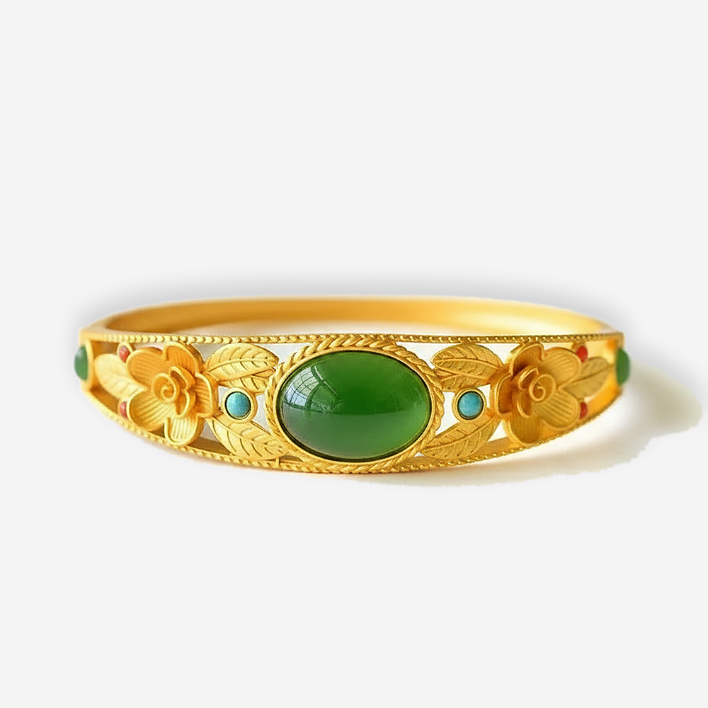 Rhea Emerald Bangle