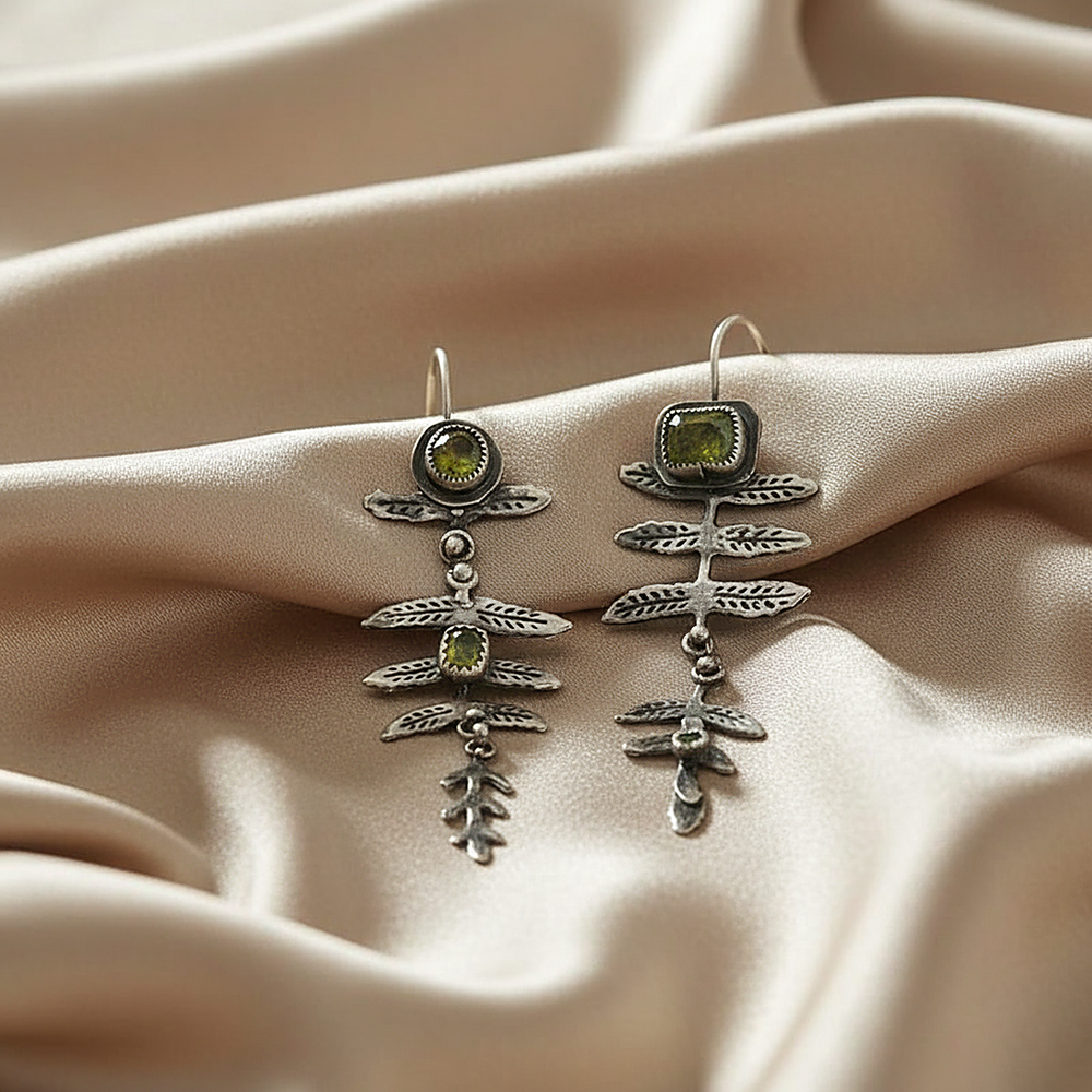 Opaline Silver Earrings