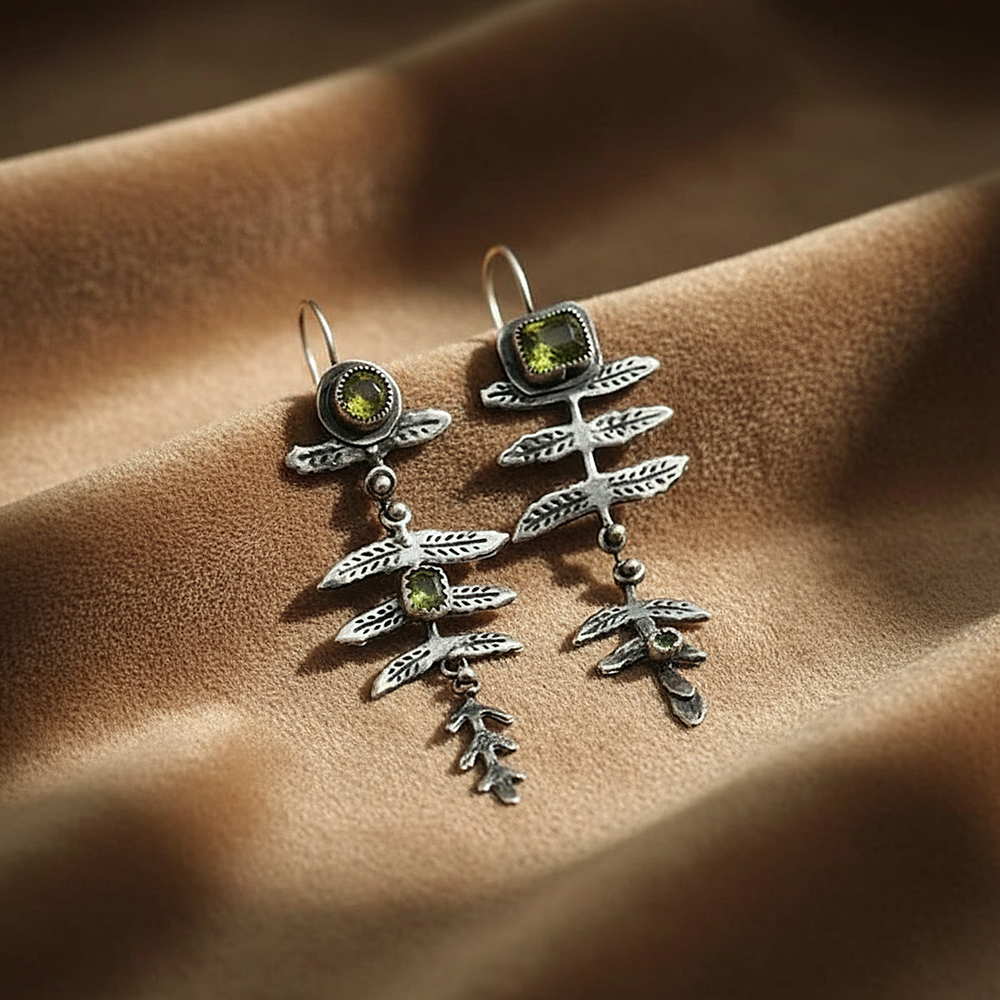 Opaline Silver Earrings