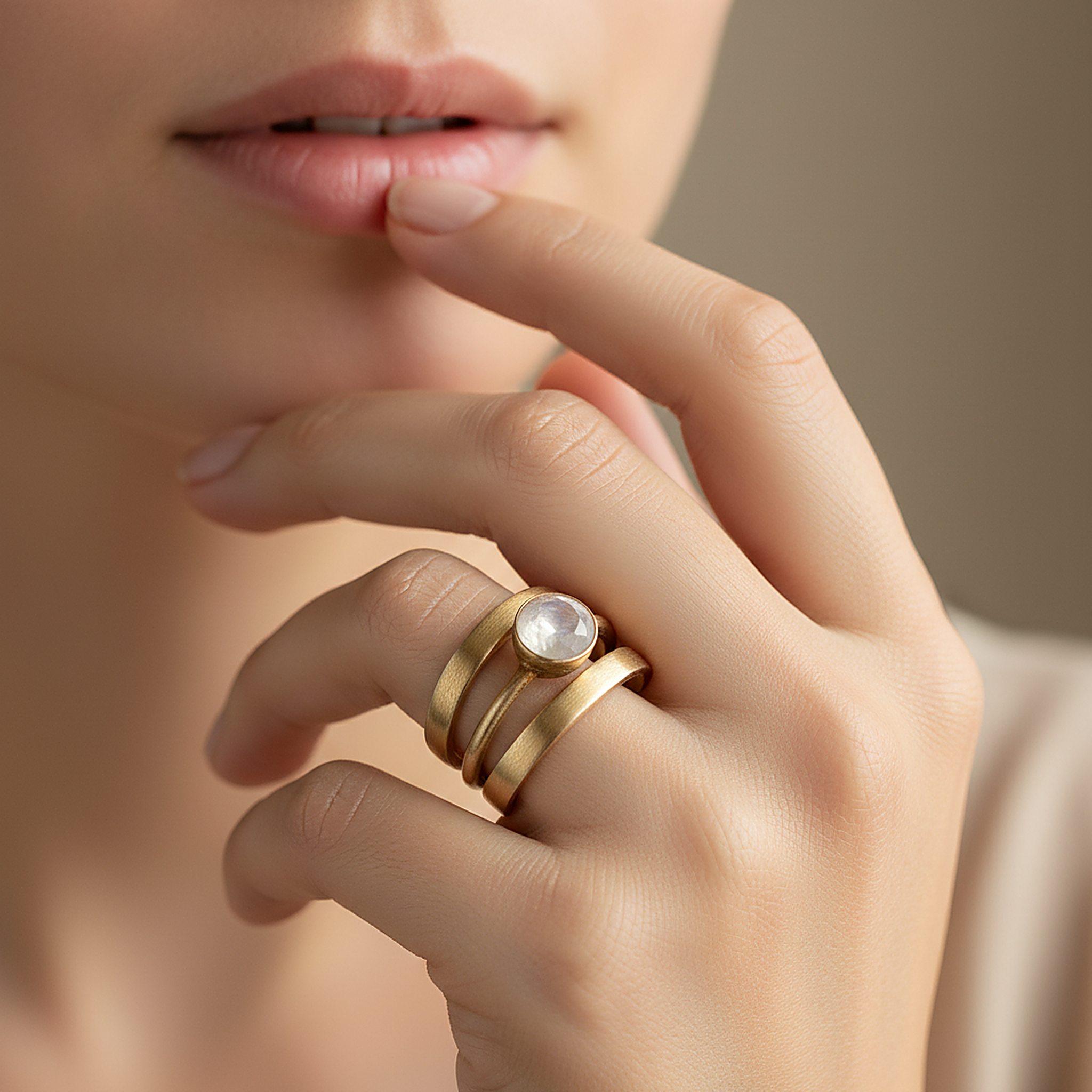 Calla Moonstone Ring