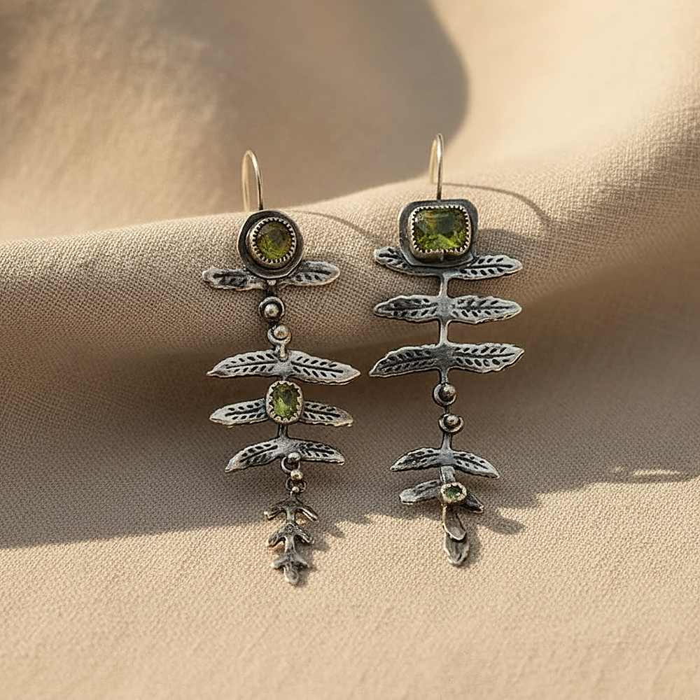 Opaline Silver Earrings