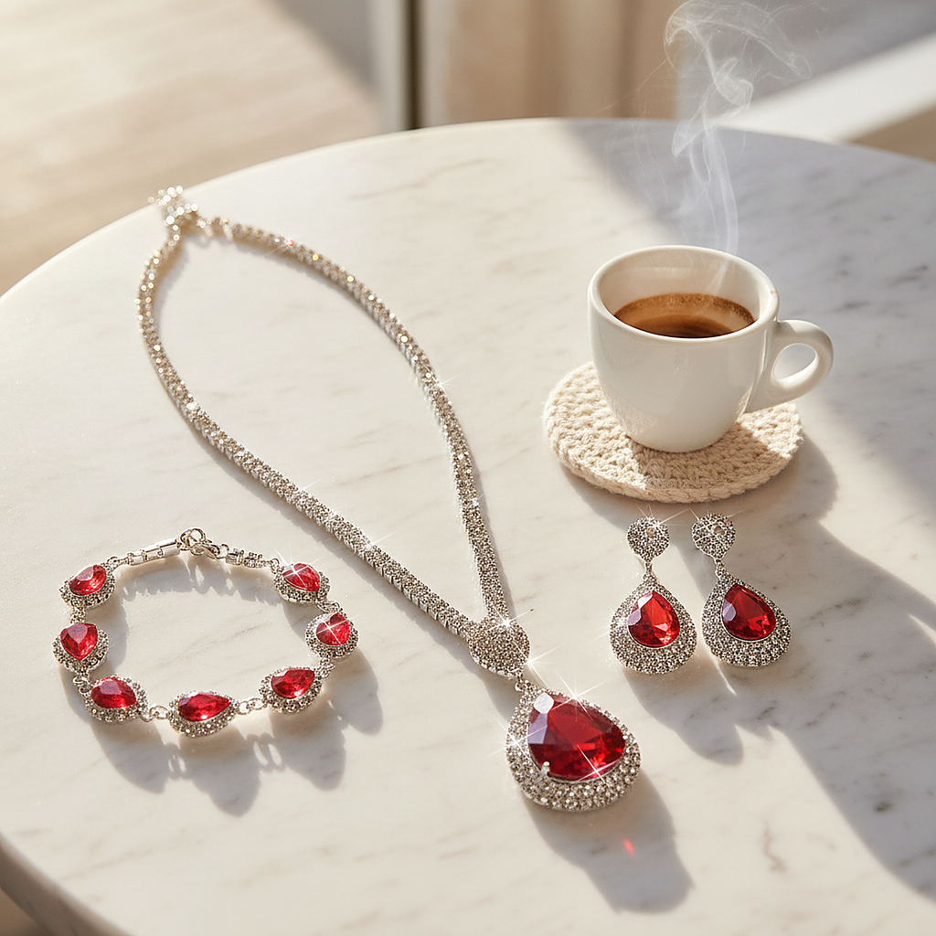 Kaia Ruby Jewelry Set