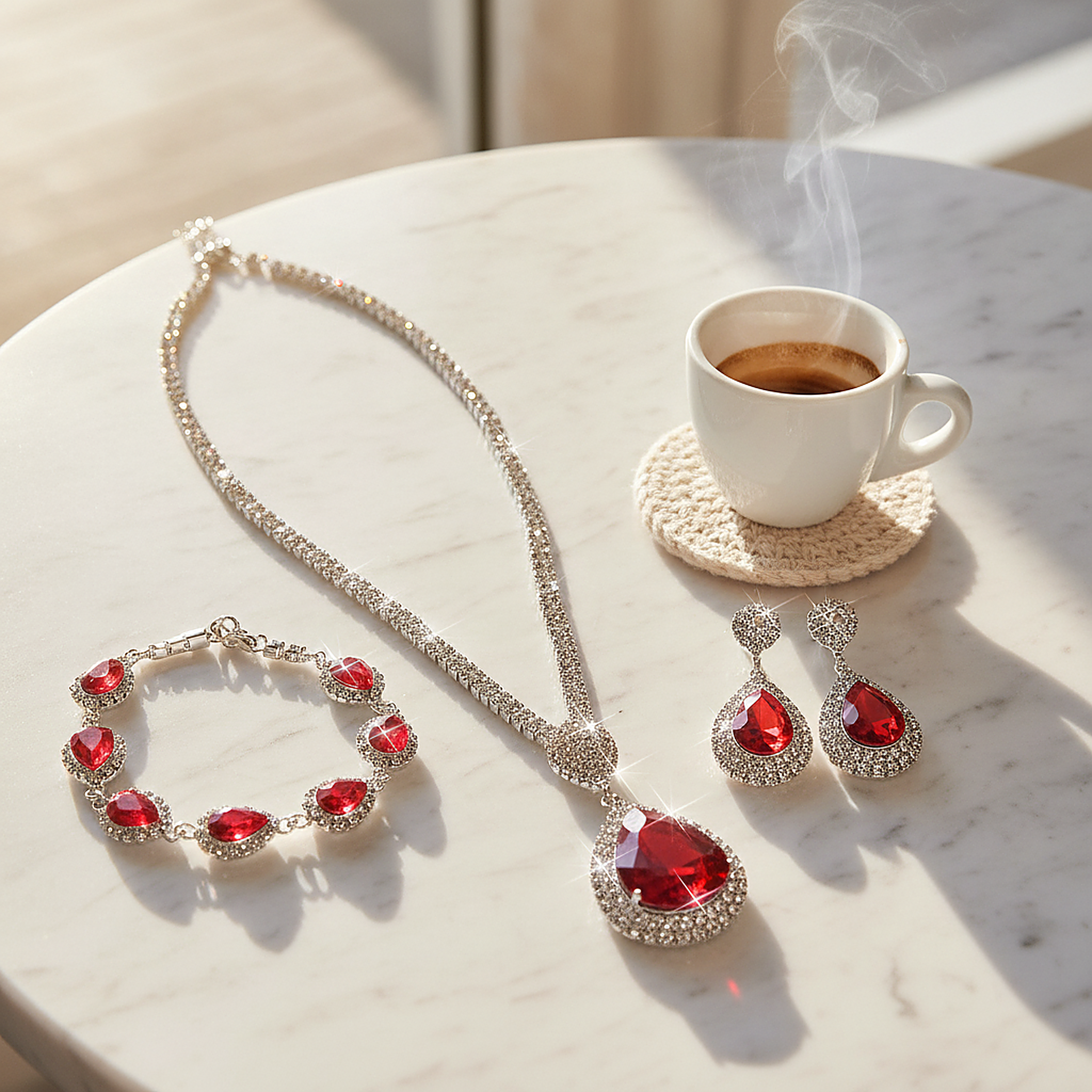 Kaia Ruby Jewelry Set
